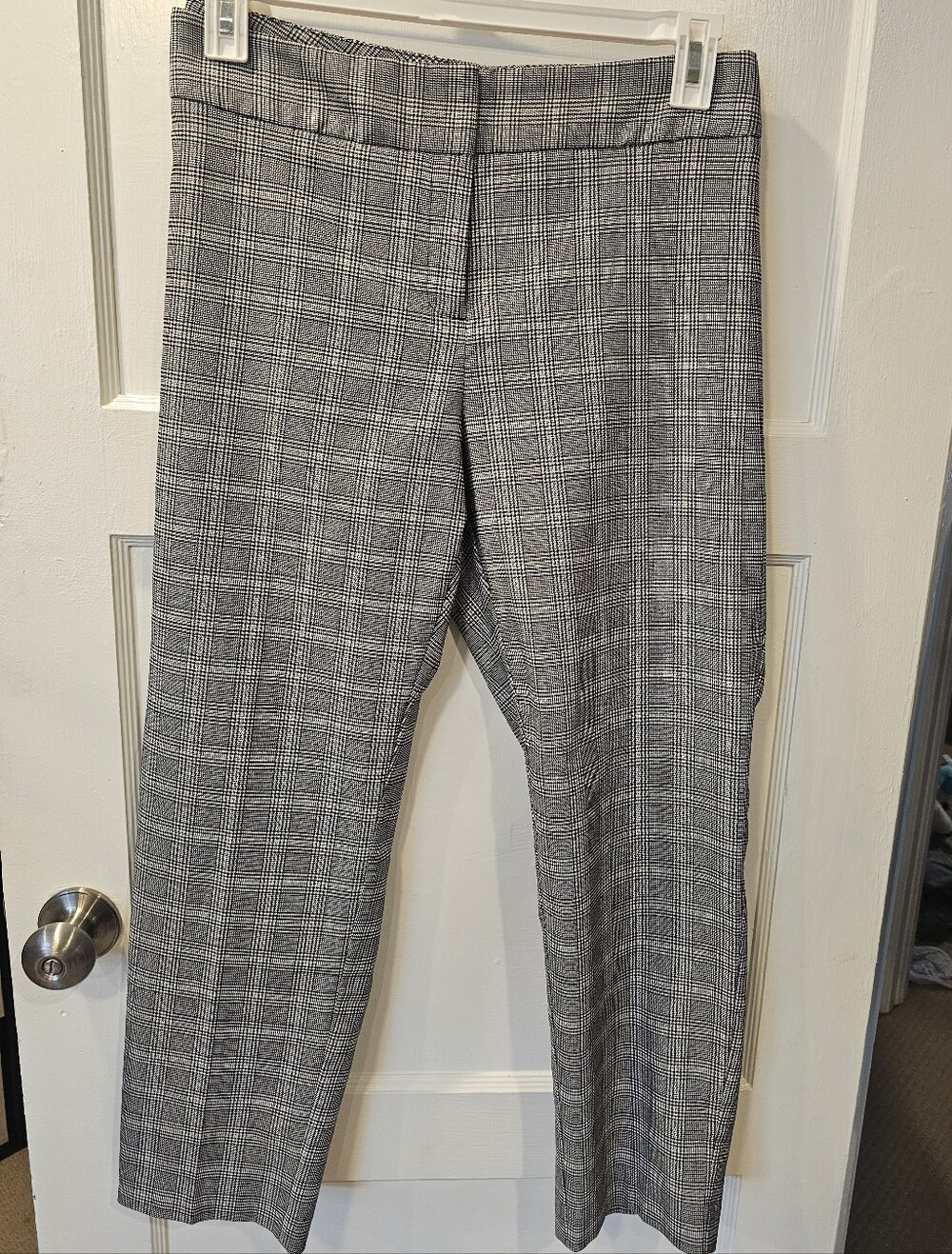 Womens Worthington Gray Plaid Straight-Leg Dress Pants